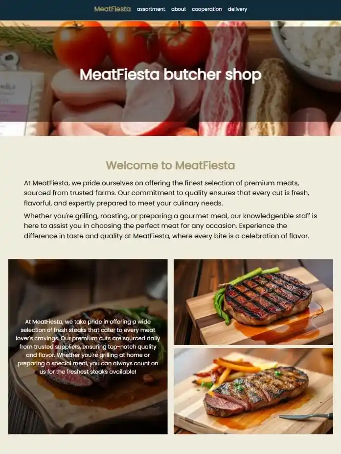 Веб-сайт мясной лавки — обложка проекта